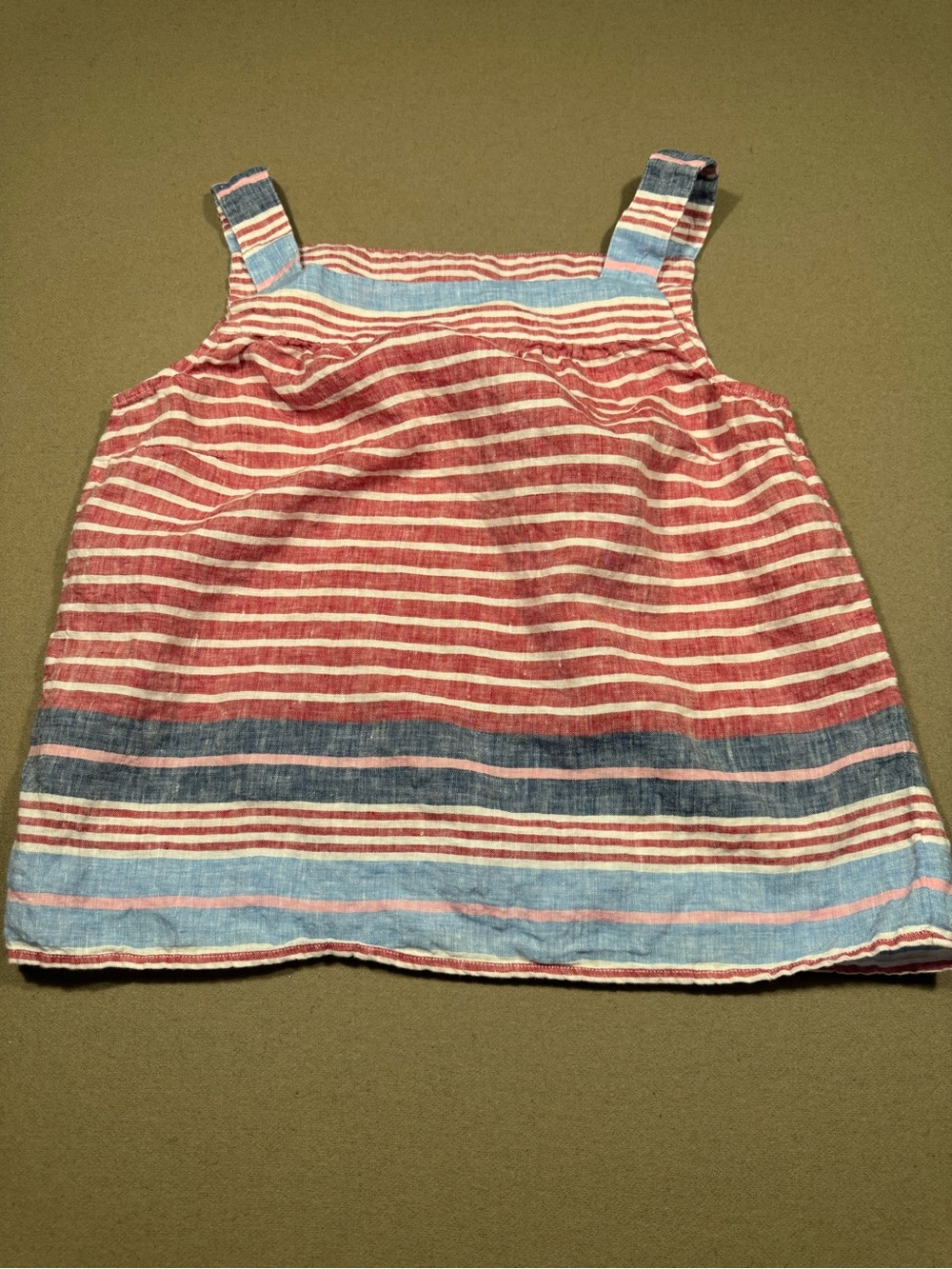 Womens Striped Tank Top - Red & Blue med petite red blue white